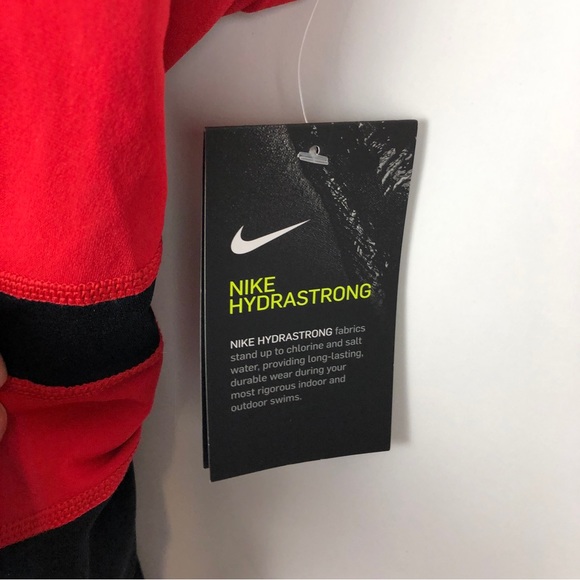 NWT Nike Hydrastrong Black & Red One Piece Swimsuit - Picture 5 of 9